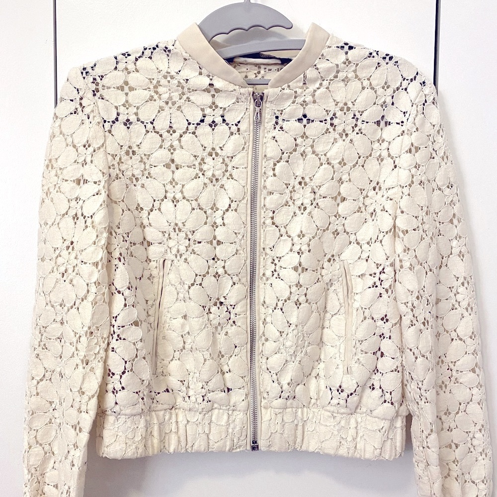 Zara Lace Bomber Jacket